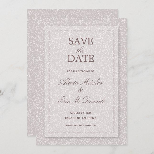 Modern Roses Elegant Wedding Save The Date (Front/Back)