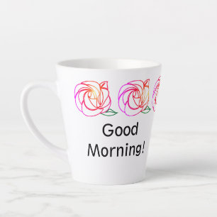 Modern Roses Personalised Latte Mug