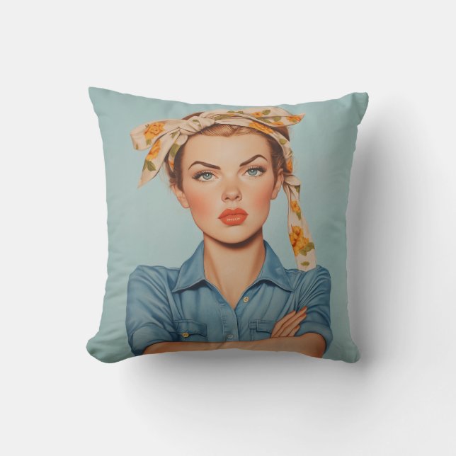 Modern Rosie Portrait Cushion (Front)