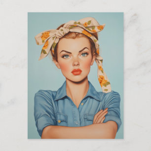Modern Rosie Portrait Postcard