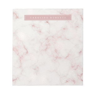 Modern Rosy Gold Marble Notepad