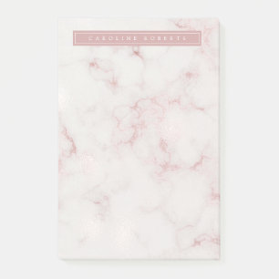 Modern Rosy Gold Marble Post-it Notes