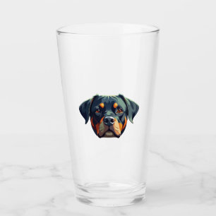 Modern Rottweiler Portrait � Bold Vector Style Dog Glass