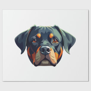 Modern Rottweiler Portrait � Bold Vector Style Dog Wrapping Paper