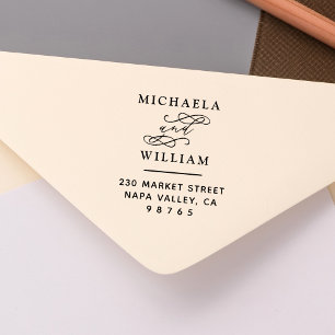 Modern Round Create Your Own Return Address Self-inking Stamp