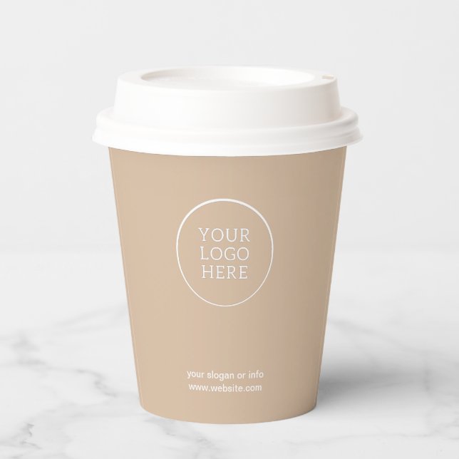 Modern Round Logo Business Company Corporate  Paper Cups (Front)