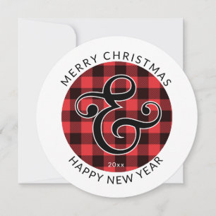 Modern Round, Merry Christmas   Ampersand & Plaid  Holiday Card