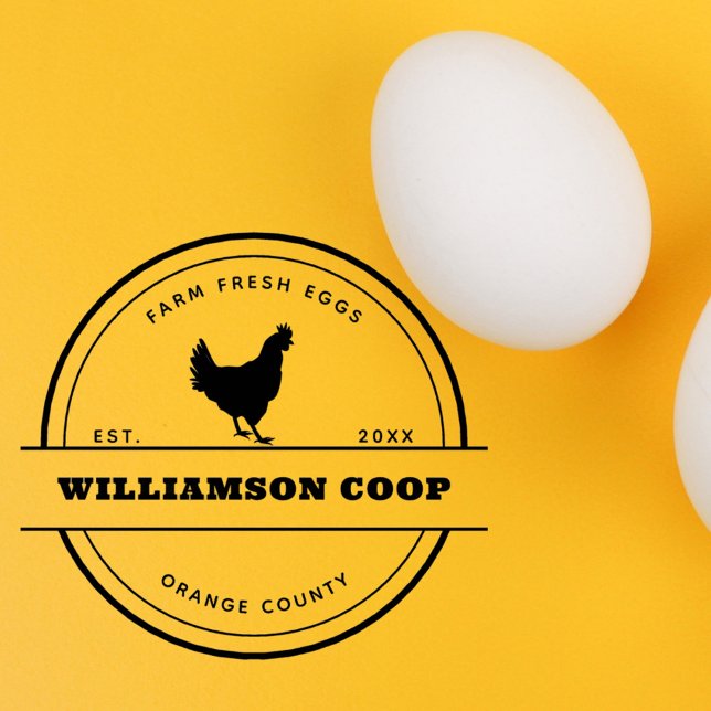 Modern Round Rustic Farmstead Egg Carton  Rubber Stamp (Modern Round Rustic Farmstead Egg Carton Rubber Stamp)