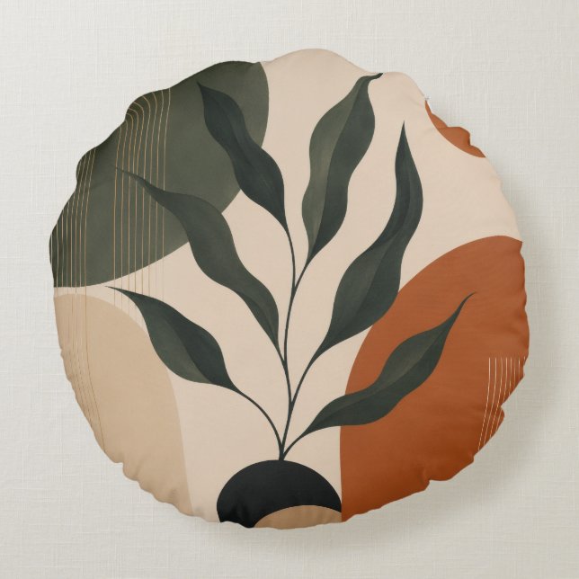 Modern Round Throw Pillow  (Back)