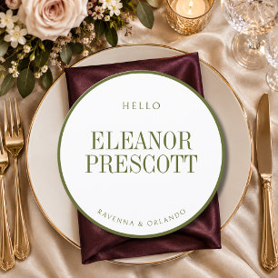 Modern Round Wedding Guest Place & Menu Card