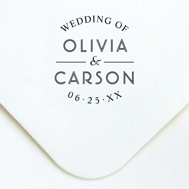 Modern Round Wedding Of Couple Date Self-inking Stamp (Creator Uploaded)