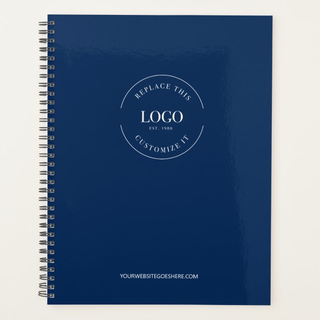 Modern Royal blue Branded Custom Logo website  Planner (Front)