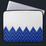 Modern Royal Blue Chevron Grey Stripes Pattern Laptop Sleeve<br><div class="desc">Modern design combining trendy royal blue chevron pattern with forever stylish grey and white stripes pattern.</div>