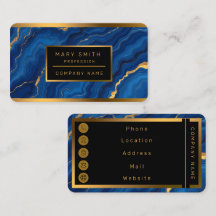 Modern Royal Blue Gold Marble Collection