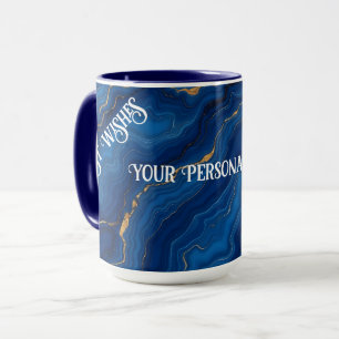 Modern Royal Blue Gold Marble Collection Mug