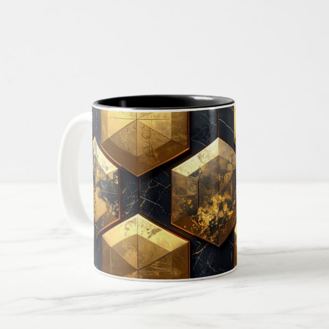Modern Royal Geometric Gold Mosaic MUG (Front Left)