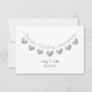 Modern RSVP 70th platinum wedding anniversary Card
