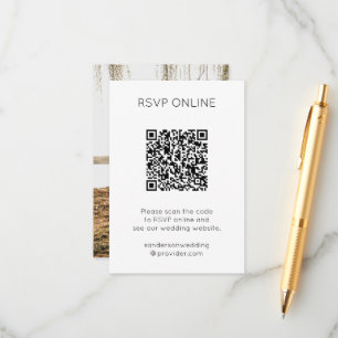 Modern RSVP Online QR Code Photo Enclosure Card