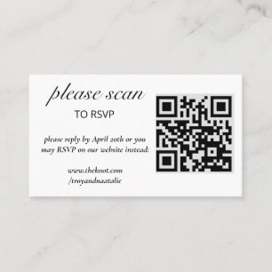 Modern RSVP with QR Code Enclosure Card
