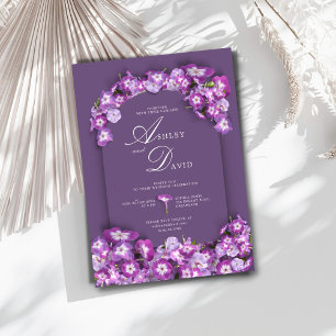Modern Rum Rustic Purple Lilac Arch Flower Wedding Invitation