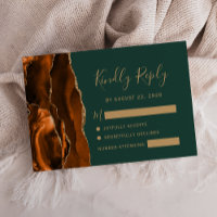 Modern Rust Agate Emerald Green Wedding