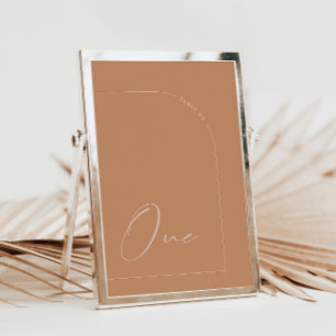 Modern Rust Calligraphy One Table Number