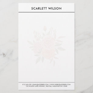 Modern Rust & Emerald Flowers Personalized Stationery