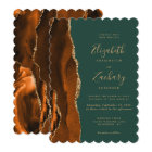 Modern Rust Emerald Green Agate Wedding