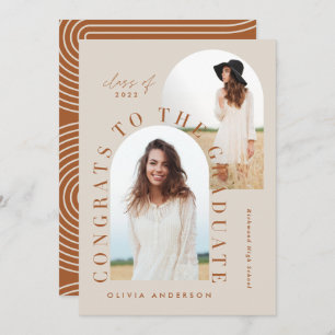 Modern rust geometric multi photo arch graduation