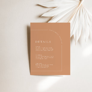 Modern Rust Wedding Details Enclosure Card