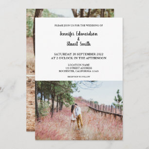Modern rustic add your own photos Wedding Invitation