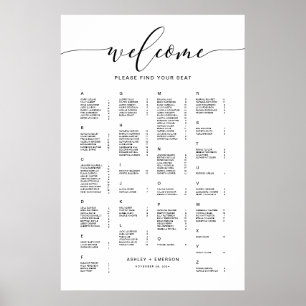 Modern Rustic Alphabetical Seating Chart Sign