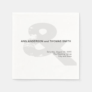 Modern Rustic Ampersand Wedding Paper Napkin