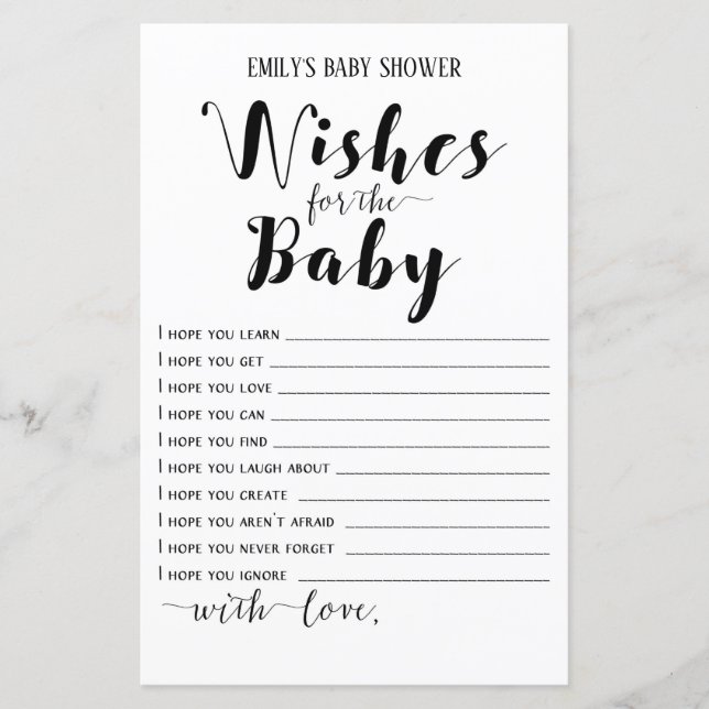 Modern Rustic Baby Shower Game PRINTED (Front)