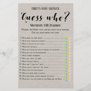Modern Rustic Baby Shower Game PRINTED