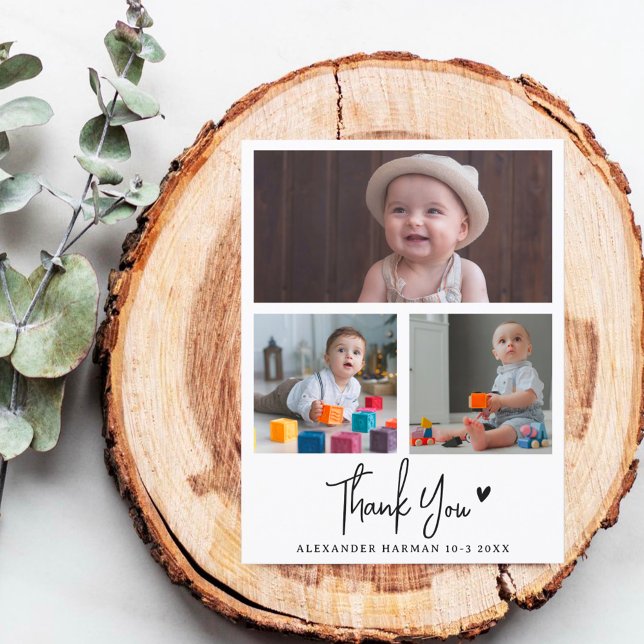 Modern & Rustic Baby Shower Thank You Photo Postcard (Creator Uploaded)