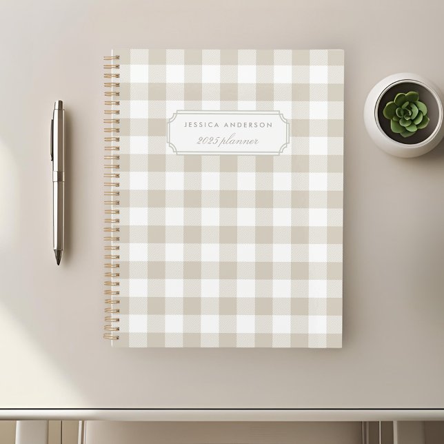 Modern Rustic Beige Buffalo Check Planner (Creator Uploaded)
