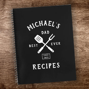 Modern Rustic BEST DAD EVER Cool Retro Recipe Notebook