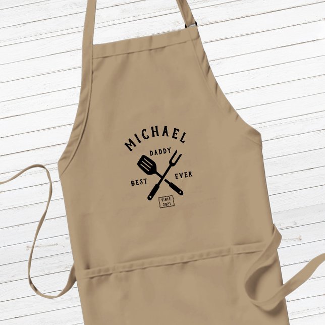 Modern Rustic BEST DADDY EVER Father's Day Standard Apron (Creator Uploaded)