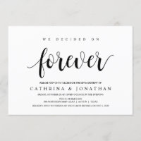 Modern Rustic, Black script, Engagement Party