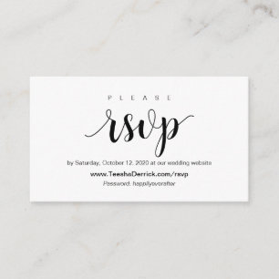 Modern Rustic, Black Script, online RSVP Enclosure Card