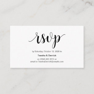 Modern Rustic, Black Script, online RSVP Enclosure Card