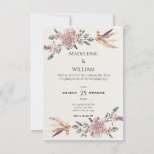 Modern Rustic Boho Elegant Wedding RSVP Card