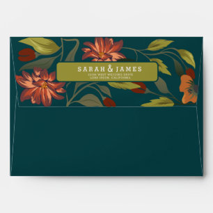 Modern Rustic boho Fall  Floral wedding  Envelope