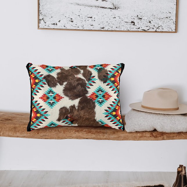 Modern Rustic Boho Southwestern Cowhide   Decorative Cushion (Creator Uploaded)