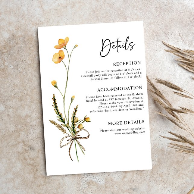 Modern Rustic Botanical Elegant Minimalist Wedding Enclosure Card (Modern Rustic Botanical Elegant Minimalist Wedding Enclosure Card)