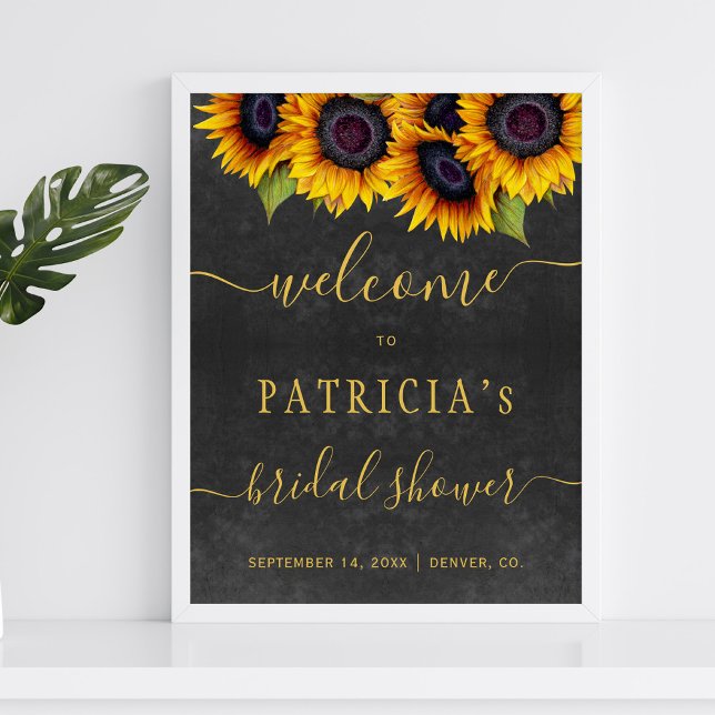 Modern rustic bridal shower gold welcome sign (Creator Uploaded)