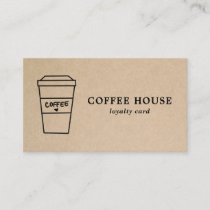 Modern Rustic Brown Simple Cute Coffee Loyalty Card