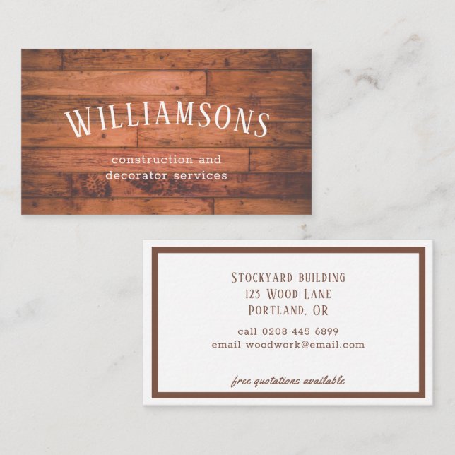 modern rustic business card (Front/Back)