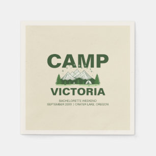 Modern Rustic Camping Bachelorette Party Napkin